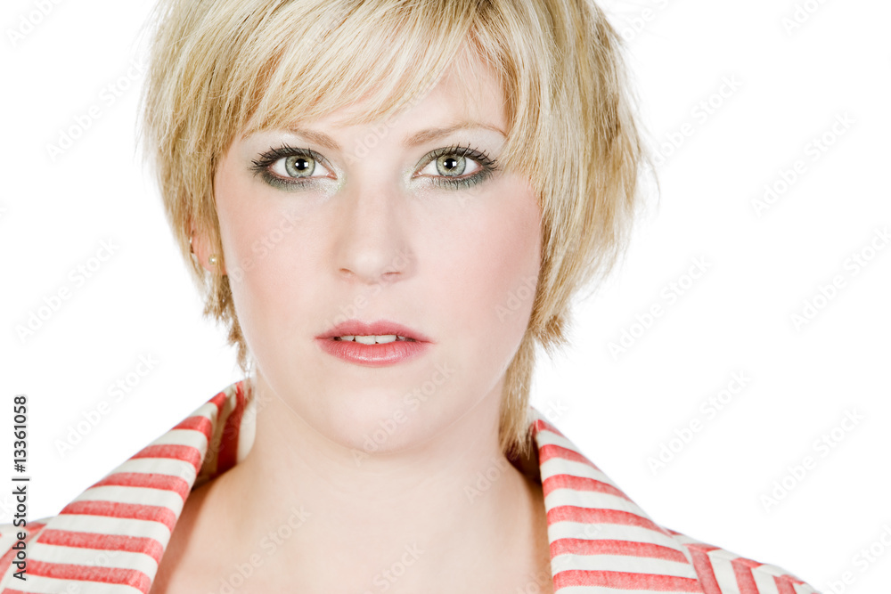 Naklejka premium Beautiful Blonde Girl Looking at the Camera