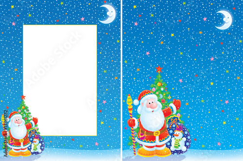 Christmas frame and background