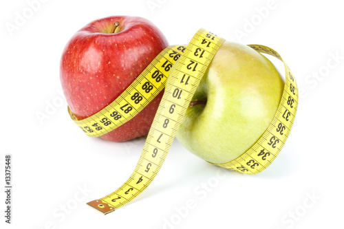 Apple and measuring tape