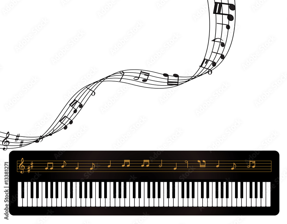 Fototapeta premium Piano and Music Notes