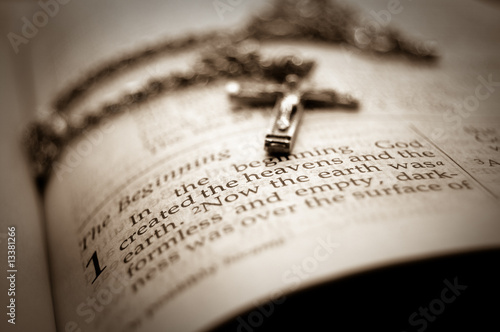 Holy Bible with cross
