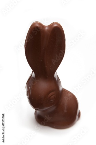 Chocolate easter bunny  isolated on a white studio background.