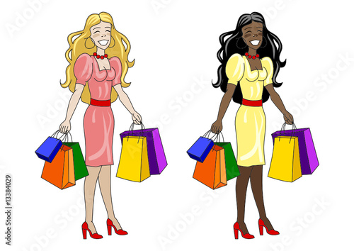 Girl going shopping