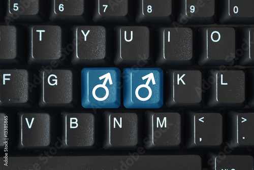 Male symbols on keyboard
