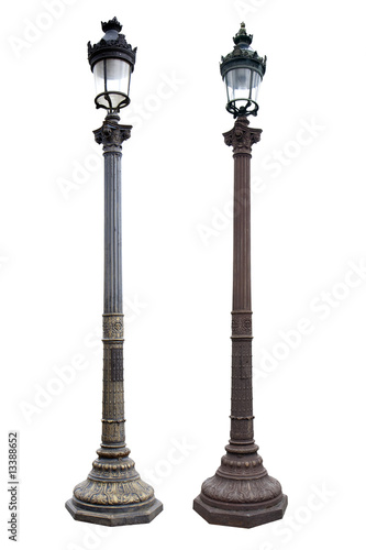 Photography Two Paris street lights isolated on white