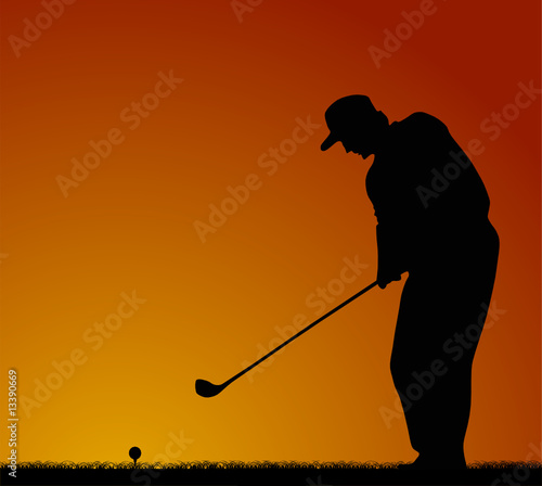 golf at sunset