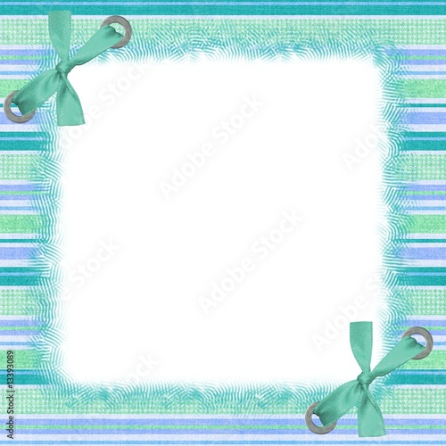 cadre rayé bleu et vert