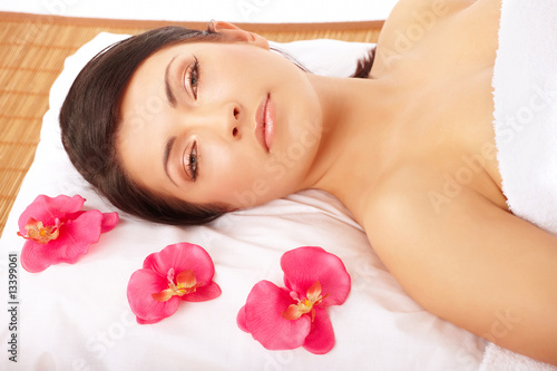 Attractive Woman Relaxing Spa