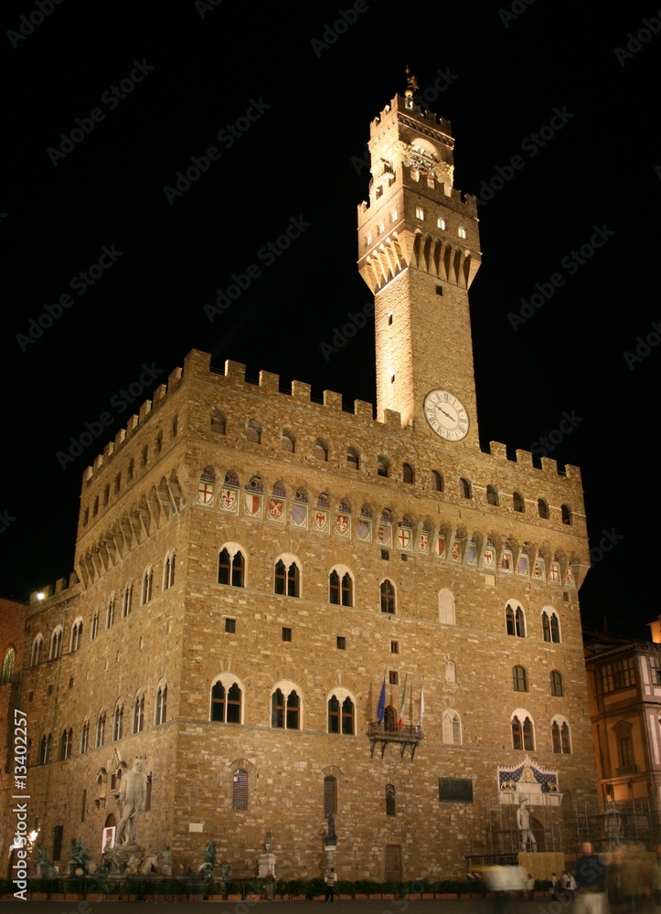 Obraz premium Pallazzo Vecchio bei Nacht