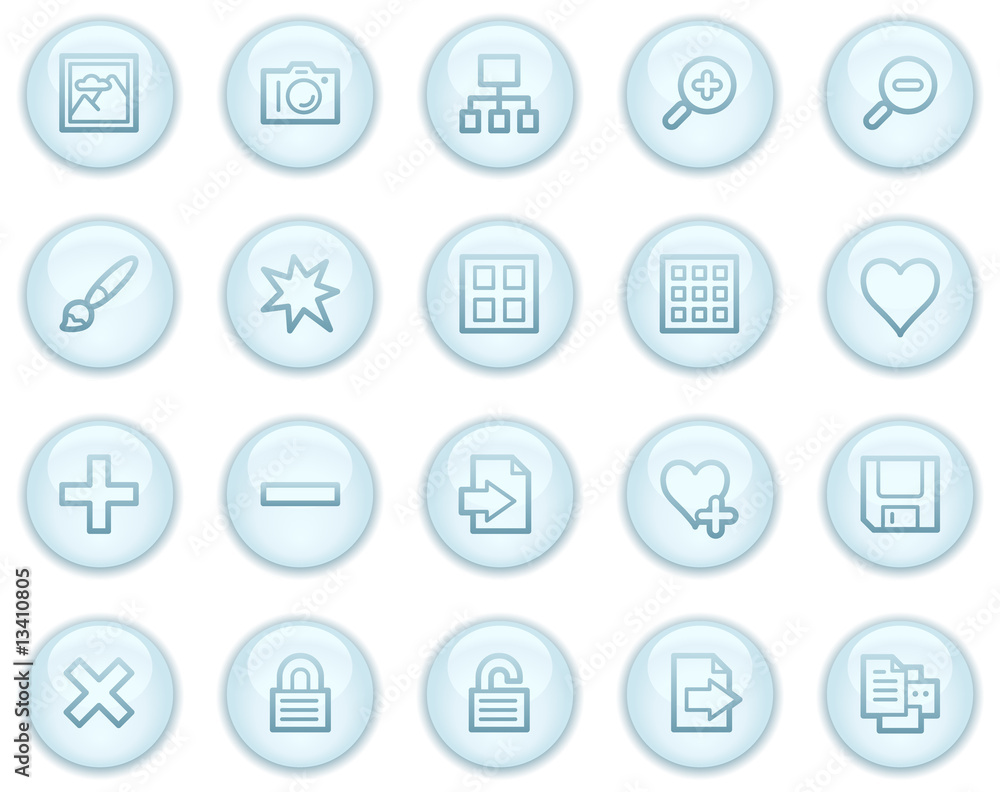 Image library web icons, light blue circle buttons series Image library web icons, light blue circle buttons series