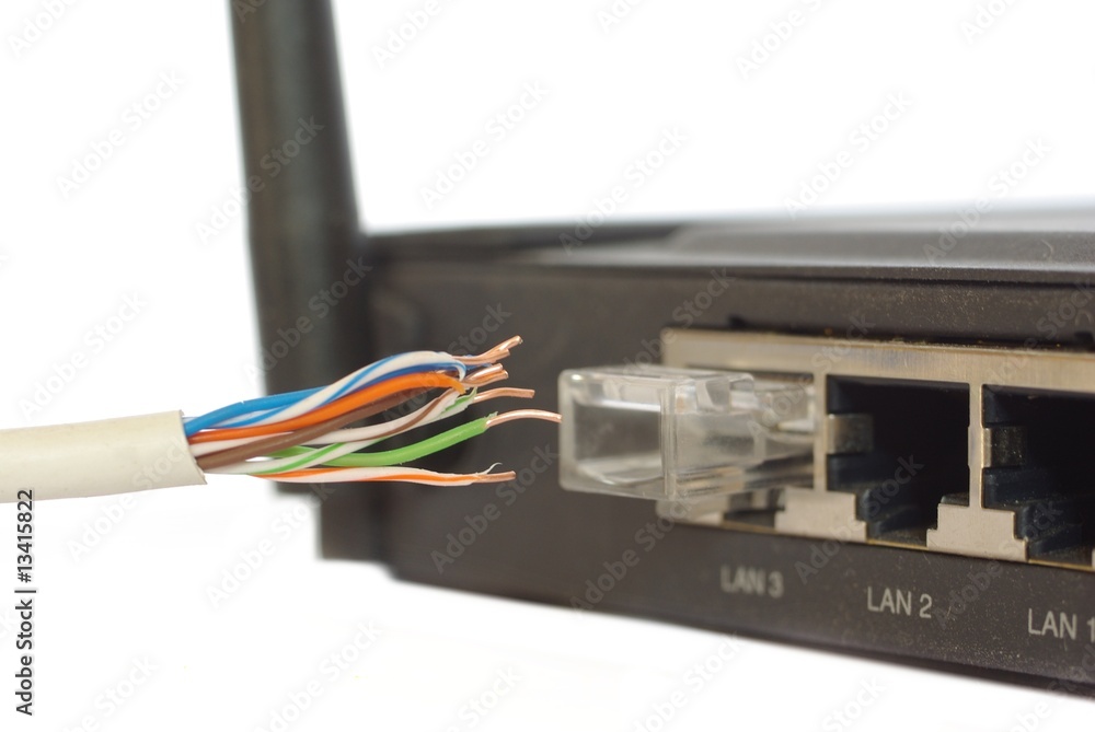 connector and cable internet on white background connector and cable internet on white background