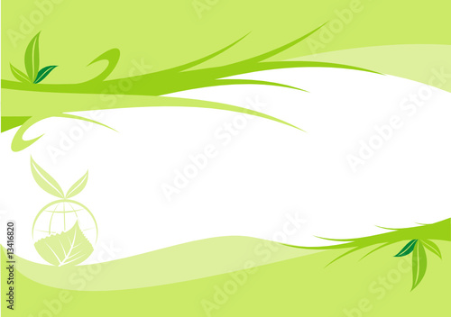Abstract green background with globe