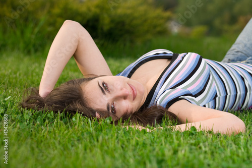 beautiful girl on grass © Svyatoslav Lypynskyy