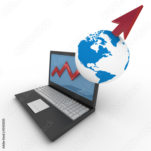 Laptop. concept of financia...