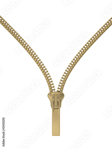 Zipper on a white backgroun...