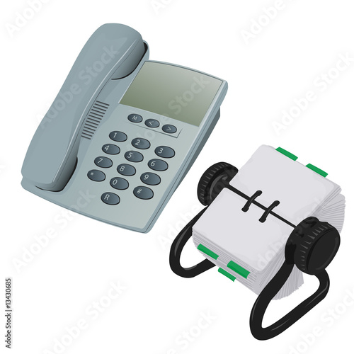 Modern Desk Phone and Rolodex Organiser
