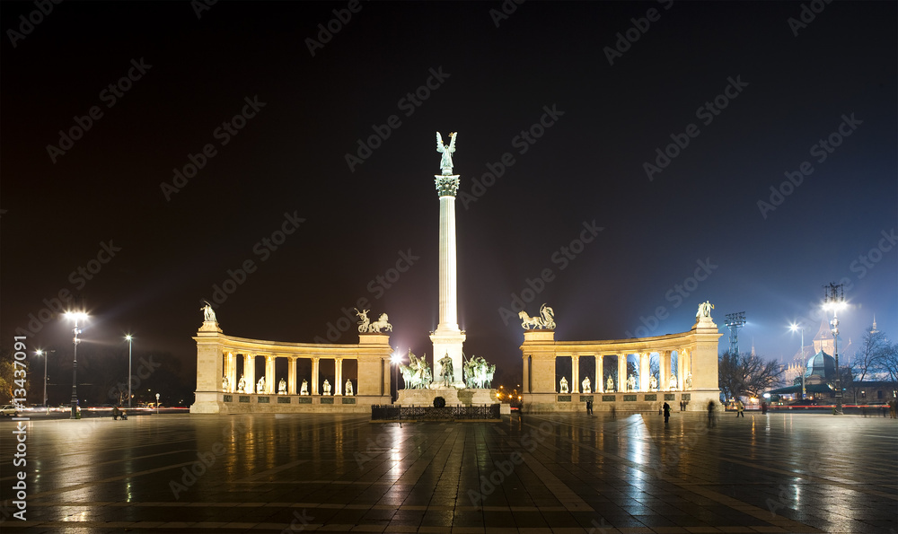 The Heroes square in Budapest