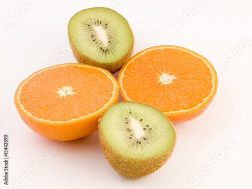 fresh kiwi and orange