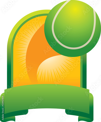 Tennis ball soaring out of a plaque