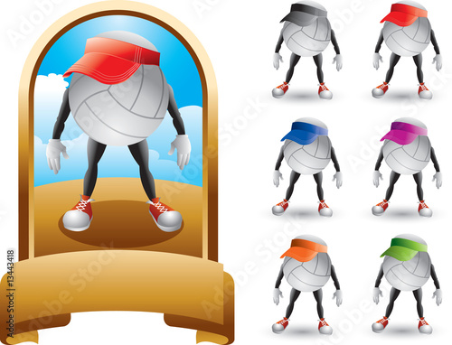 Volleyball character with visor in trophy