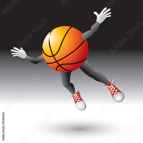 Flying basketball character