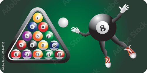 Billiard ball cartoon character