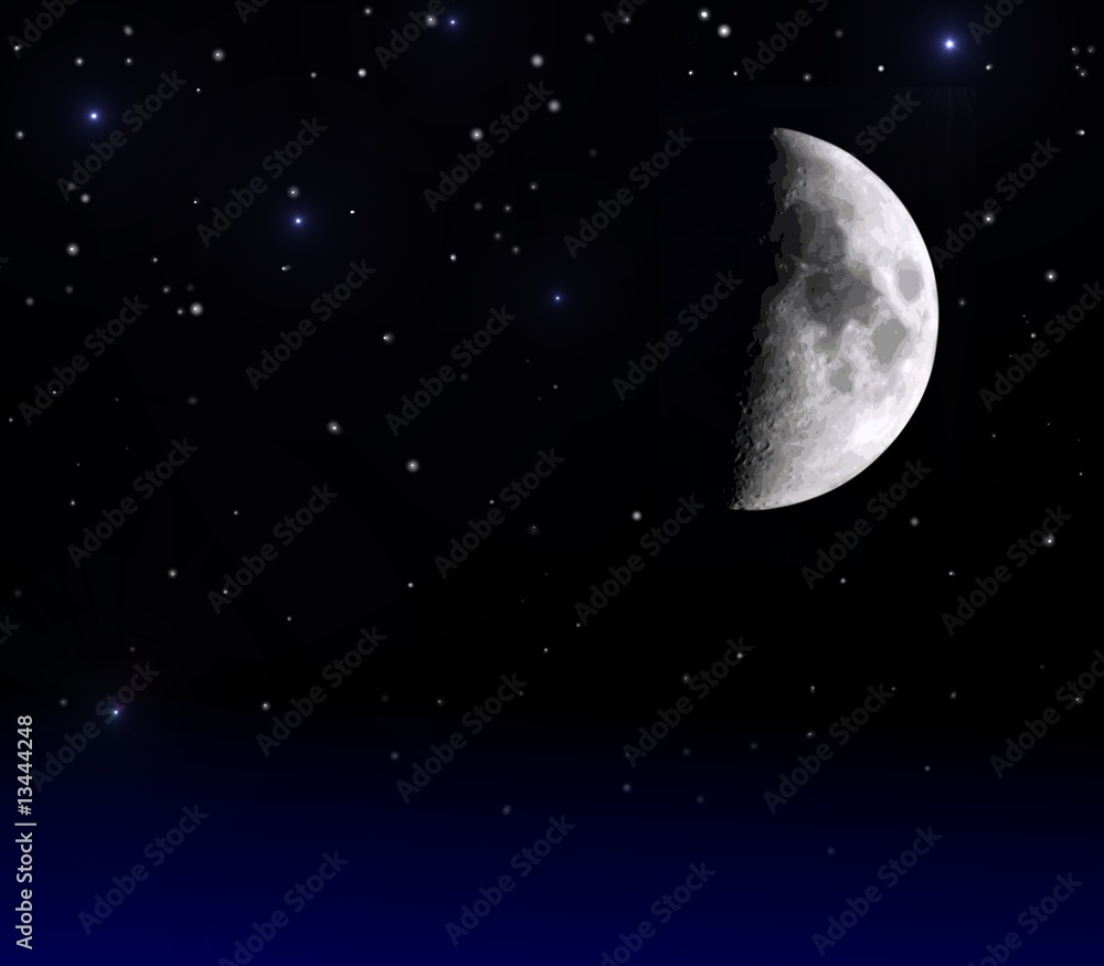 Obraz premium Mond am Nachthimmel