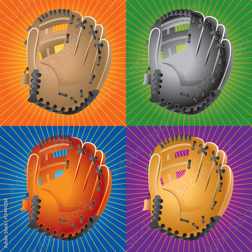 Retro baseball gloves