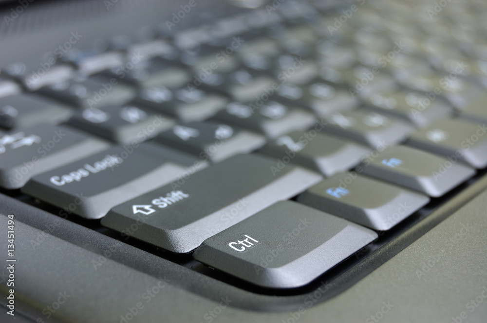 Closeup black keyboard of laptop.