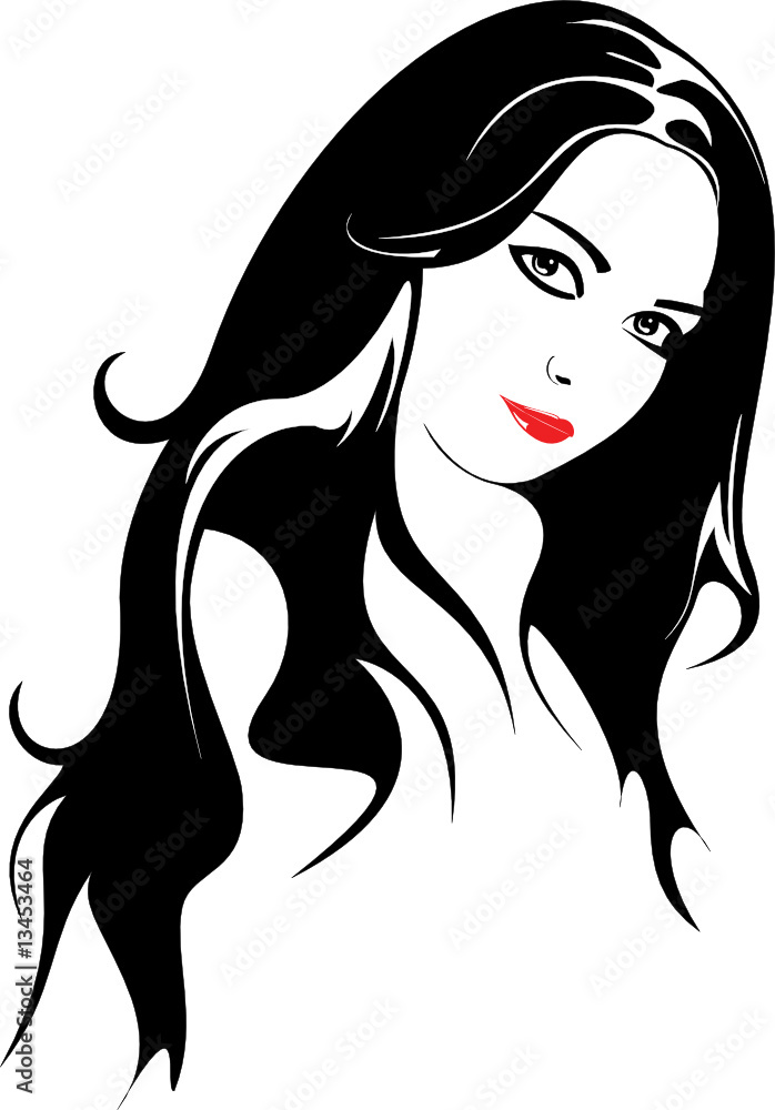 Vector. A series of images of young and beautiful girls. Vector. A series of images of young and beautiful girls.