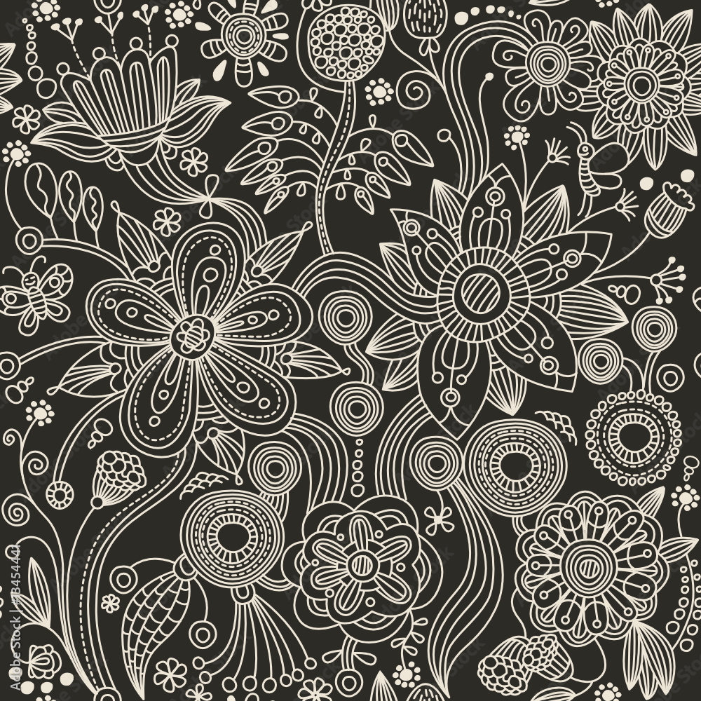 seamless pattern - abstract flowers seamless pattern - abstract flowers