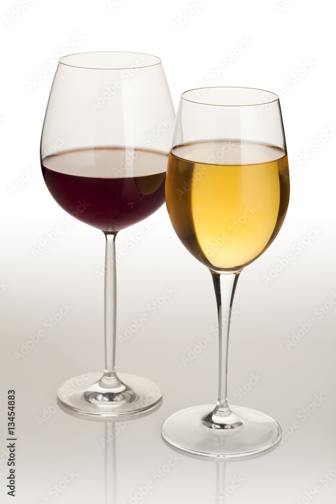 red and white wine