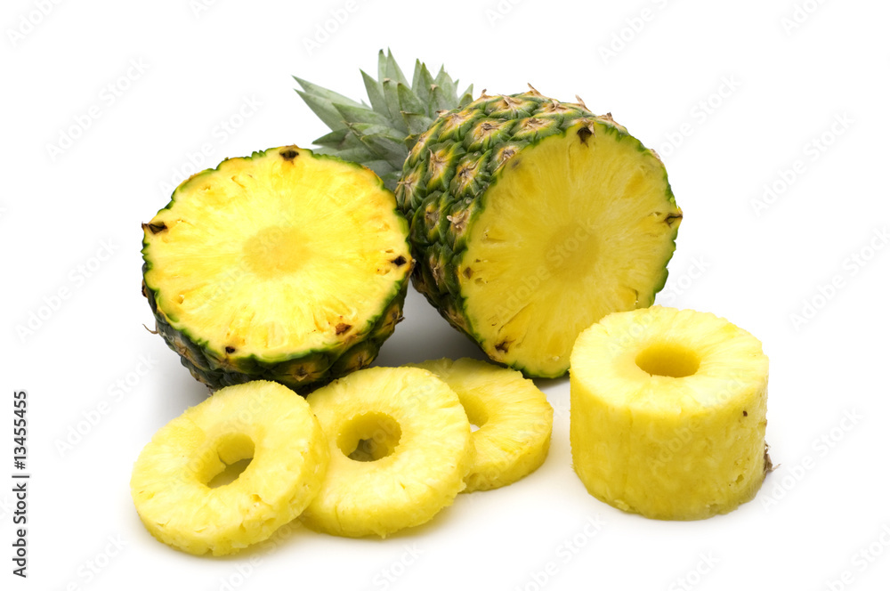 fresh slice pineapple on white background fresh slice pineapple on white background