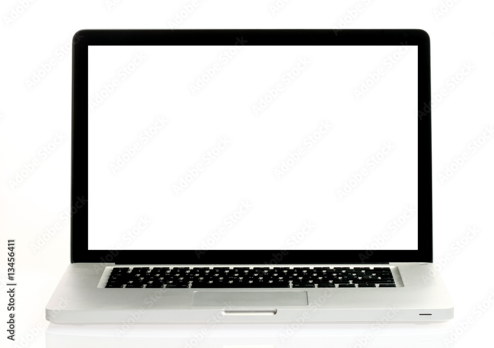 Laptop computer with white space Laptop computer with white space