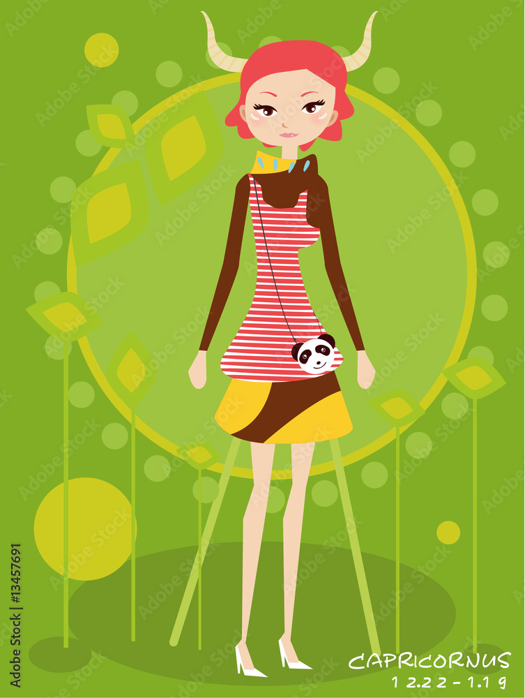 Aries: Zodiac Girl Series with Clipping Path Aries: Zodiac Girl Series with Clipping Path