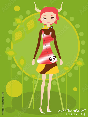 Aries  Zodiac Girl Series with Clipping Path
