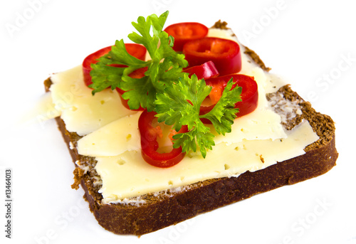 sandwich with pepper and cheese