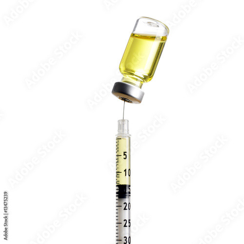 syringe and vial