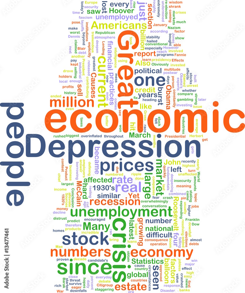 Economic depression wordcloud