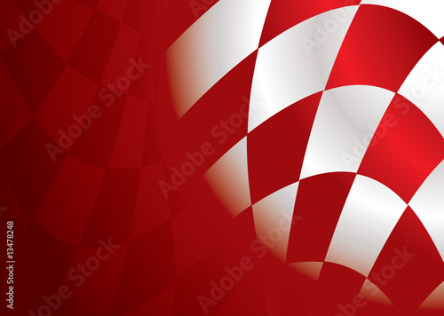 checkered corner red