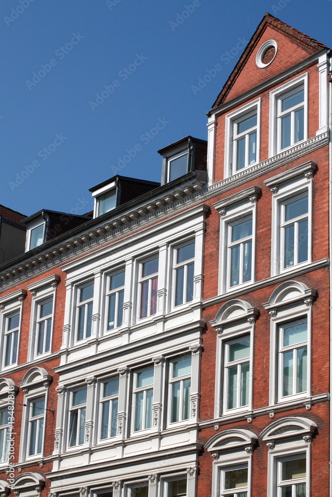 Fototapeta premium Wohnhaus, Hausfassade, Mietswohnungen,Kiel,Deutschland