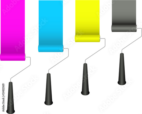 CMYK paint rollers