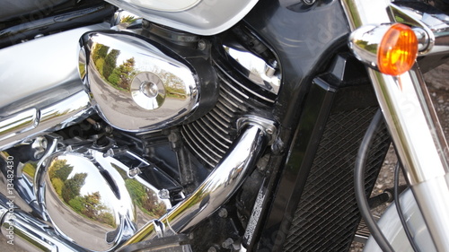 Foto Chrome motorbike engine