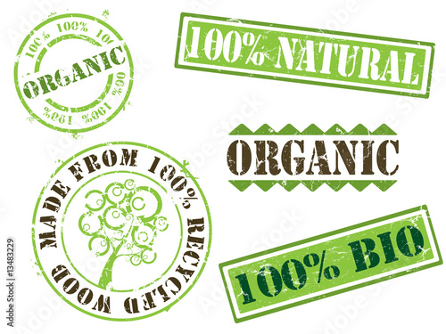 Organic and ecology rubber stamps