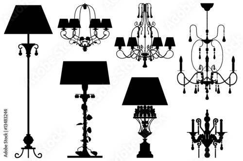 Vector lighting silhouettes collection