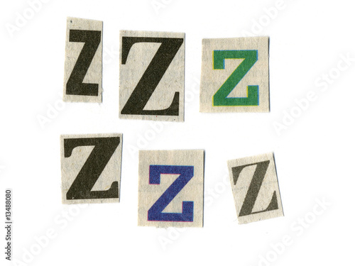 letter cut from newsprint