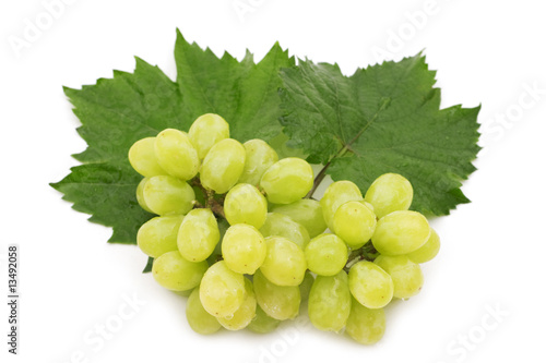 wet grape on white background