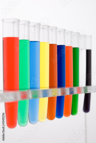 Wallpaper Mural test tube colored on white background Torontodigital.ca