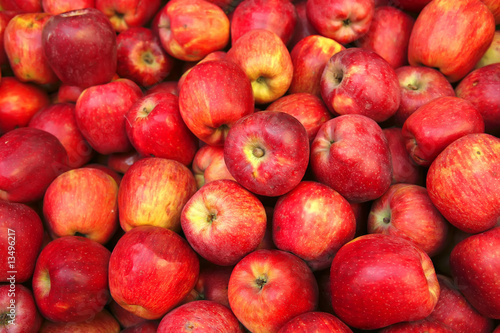 raw red apple heap