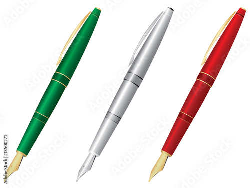 Fountain pens illustration
